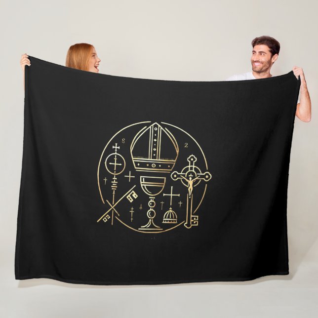 Couverture Polaire Symbole heraldique du pape (En situation)