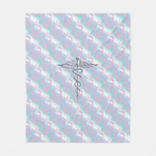 Couverture Polaire Symbole Médicale de Caduceus sur le Décor de la Pe
