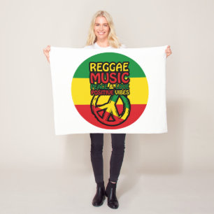 Couverture Polaire Symbole Reggae et Paix avec citations positives