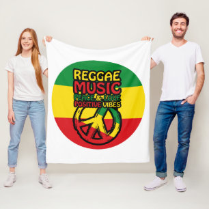 Couverture Polaire Symbole Reggae et Paix avec citations positives