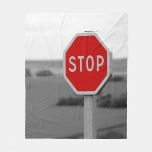 Couverture Polaire Symbole rouge Stop Road Poster photo minimaliste