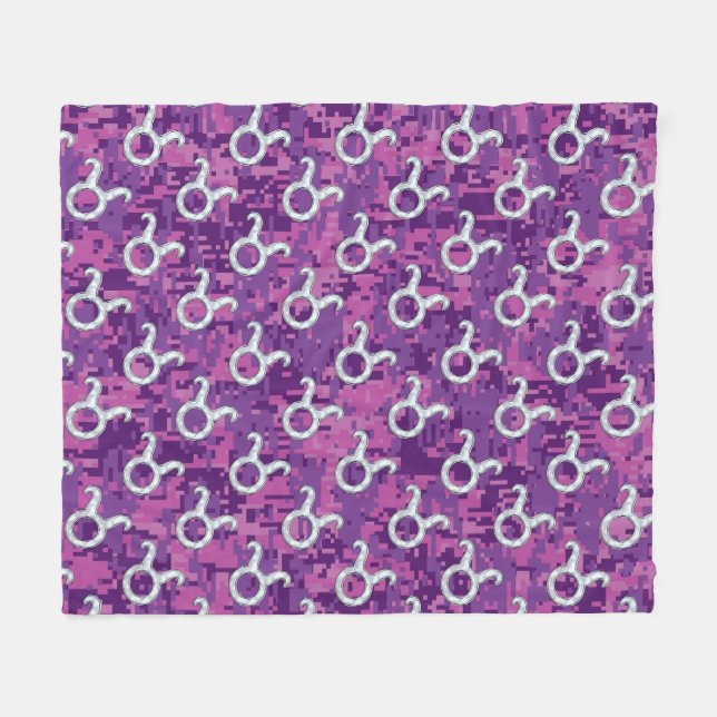 Couverture Polaire Symbole Taurus de Mère de Perle sur Camo numérique (Devant (Horizontal))