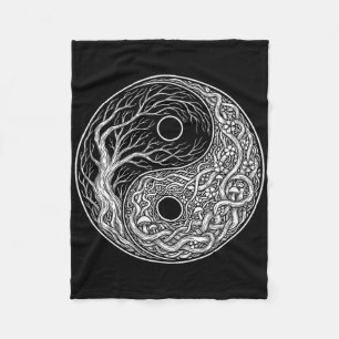 Couverture Polaire Symbole Yin Yang Arbre de Vie, Tai Chi, Qigong, Yo