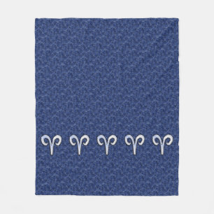 Couverture Polaire SYMBOLE Zodiaque Aries Camouflage numérique bleu