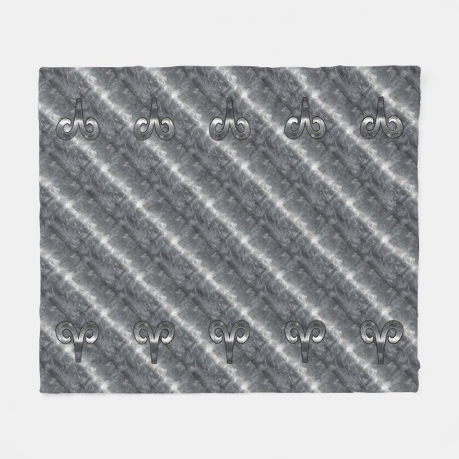 Couverture Polaire Symbole Zodiaque Aries en Grunge style désorganisé (Devant (Horizontal))