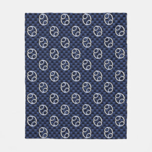 Couverture Polaire Symbole zodiaque du cancer de l'argent Marine Fibr