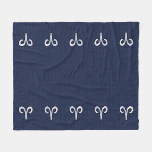 Couverture Polaire Symbole Zodiaque moderne Aries bleu Carbone Fibre