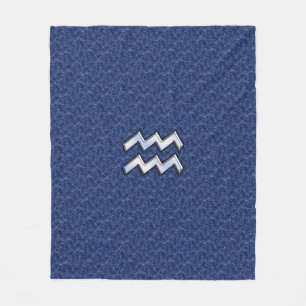 Couverture Polaire Symbole Zodiaque Silver Aquarius Marine Camion num