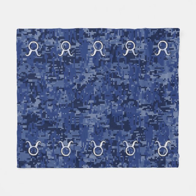 Couverture Polaire Symbole Zodiaque Taurus Argent Marine Camion numér (Devant (Horizontal))