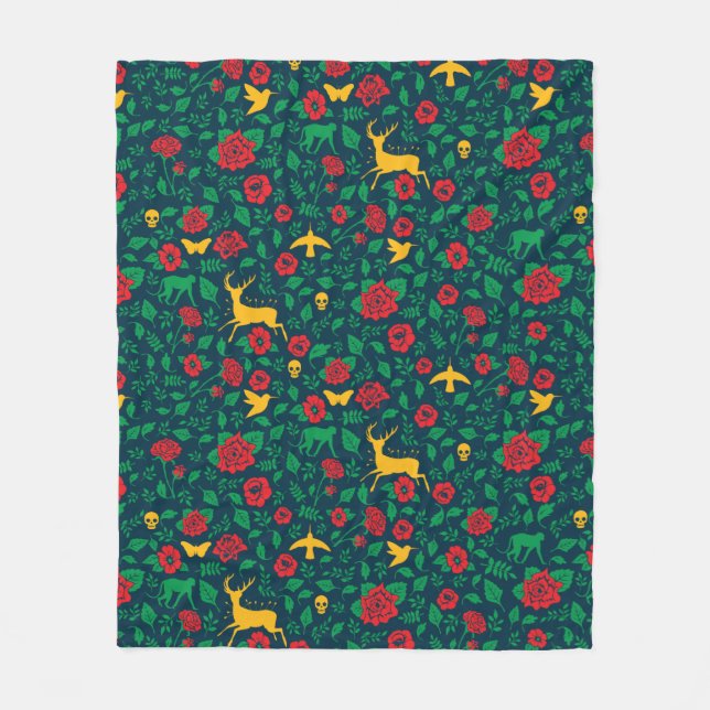 Couverture Polaire Symboles de la vie de Frida Kahlo | (Devant)