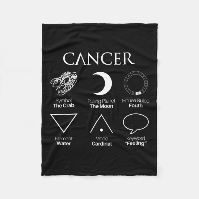 Couverture Polaire Symboles diacriques du cancer Astrologie (Devant)
