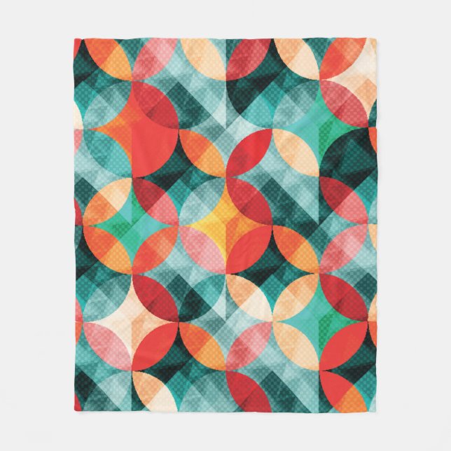 Couverture Polaire Symphonie circulaire : Colorée Abstraite Vintage (Devant)