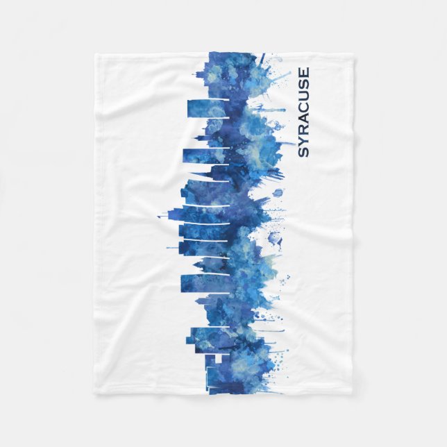 Couverture Polaire Syracuse New York Skyline Blue (Devant)