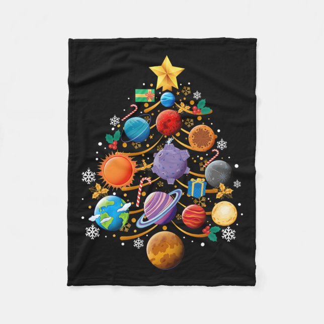 Couverture Polaire Système solaire Planètes Arbre de Noël Astronomie  (Devant)