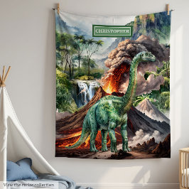 Couverture Polaire T-Rex Dinosaur personnalisé Anniversaire Couvertur