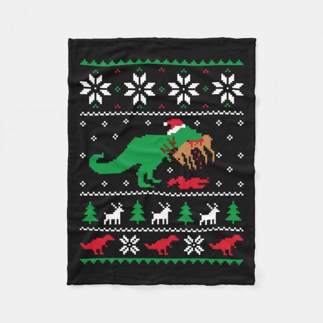 Couverture Polaire T Rex Eating Reindeer Funny Dinosaur Christmas Ugl (Devant)