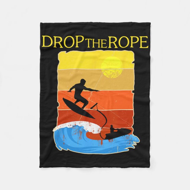 Couverture Polaire T-shirt cadeau Wake Surfing Bateau Lac Wakesuring  (Devant)