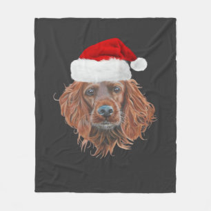 Couverture Polaire T-Shirt Classique Christmas Irish Setter