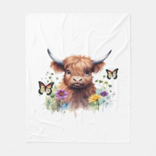 Couverture Polaire T-shirt classique pour bébé vache de la Highland L