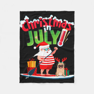 Couverture Polaire T-shirt drôle de Noël en juillet été plage