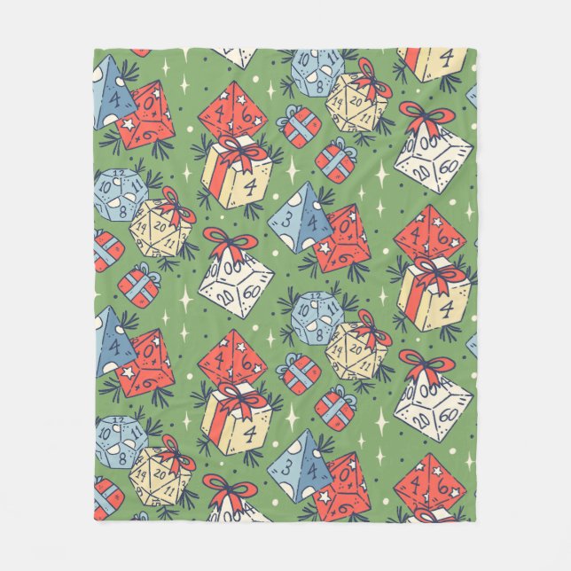 COUVERTURE POLAIRE TABLEAU DE NOËL JEU DICE MOTIF (Devant)