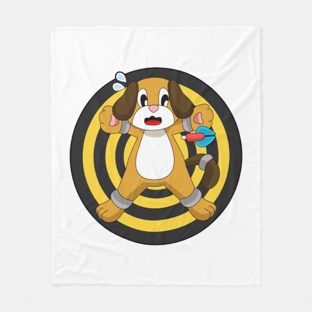 Couverture Polaire Tableau noir fléchettes de chien (Devant)