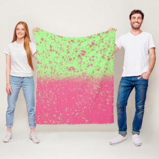 Couverture Polaire Tacheté de pastel rose et vert