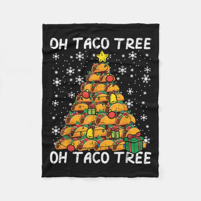 Couverture Polaire Tacos Christmas Tree Funny Xmas Foodie Mexican Men (Devant)