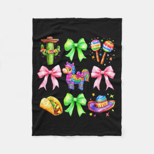 Couverture Polaire Tacos de licorne à nœud coquette cinq de mayo mexi