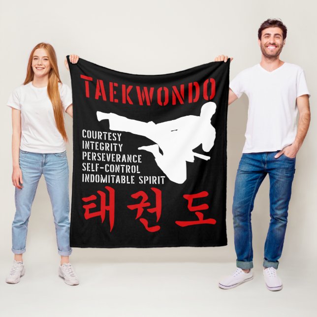 Couverture Polaire Taekwondo Tenets Martial Arts (En situation)