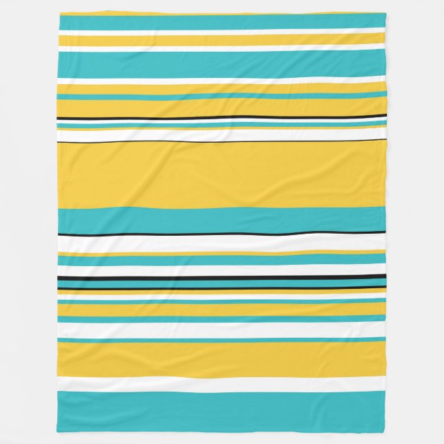 Couverture Polaire Tailles complexes - Turquoise et Jaune (Devant)