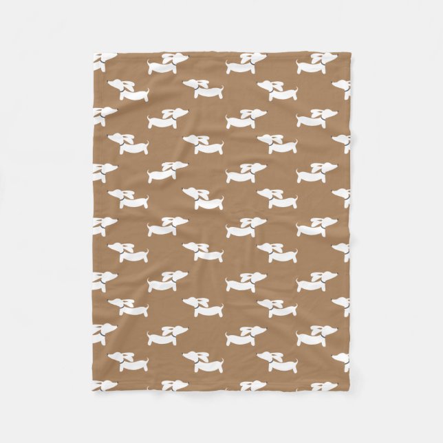 Couverture Polaire Tan Dancing Dachshunds Fleece Blanket Design (Devant)