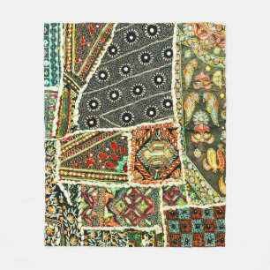 Couverture Polaire Tapis indien patchwork en Rajasthan, Asie