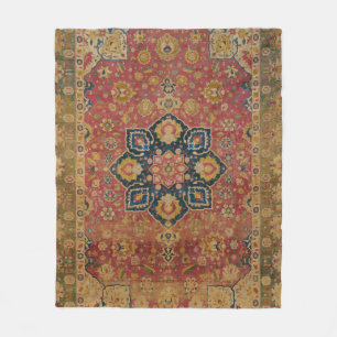Couverture Polaire Tapis persan asiatique Kashan en or rouge