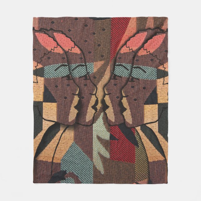 Couverture Polaire Tapisserie africaine (Devant)