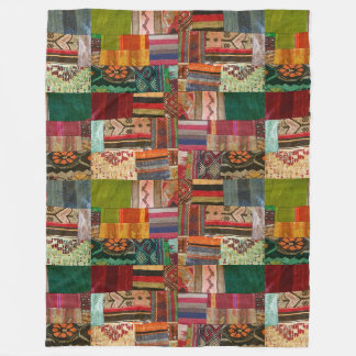 Couverture Polaire Tapisserie de conception de kilim rouge et vert