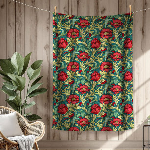 Couverture Polaire Tapisserie florale intemporelle chic Morris Design