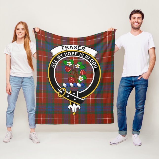 Couverture Polaire Tartan ancien Clan Fraser Plaid (En situation)