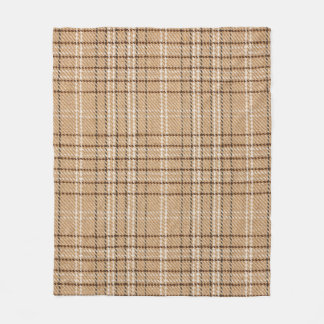 Couverture Polaire Tartan Beige : Tissu Plaid Classique.