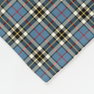Couverture Polaire Tartan bleu-clair et noir de clan de Thompson de