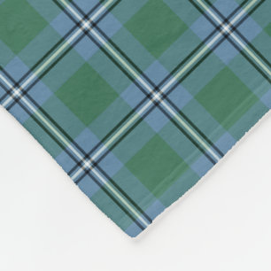 Couverture Polaire Tartan bleu-clair et vert d'Irvine de clan