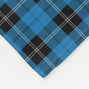 Couverture Polaire Tartan bleu lumineux de chasse de Ramsay de clan