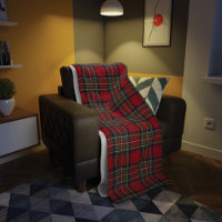 Tartan Clan Stewart Plaid Red Green Check Motif