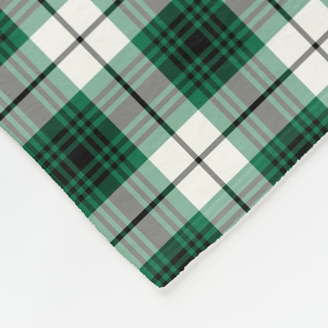 Couverture Polaire Tartan de clan de clan vert et noir (Coin)