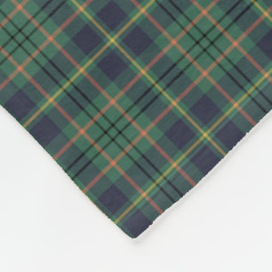 Couverture Polaire Tartan de clan de Taylor vert clair et de bleu