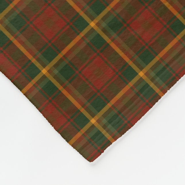 Couverture Polaire Tartan de feuille d'érable canadien (Coin)