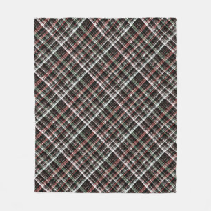 Couverture Polaire Tartan de Noël texturé.