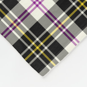 Couverture Polaire Tartan de noir de MacPherson de clan, blanc et