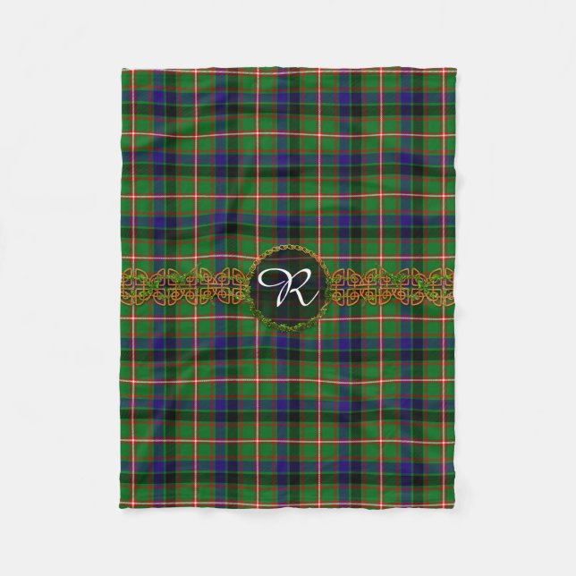 Couverture Polaire Tartan de Reid de monogramme (Devant)