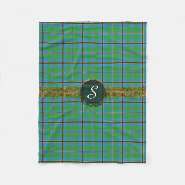 Couverture Polaire Tartan de Snodgrass de monogramme (Devant)